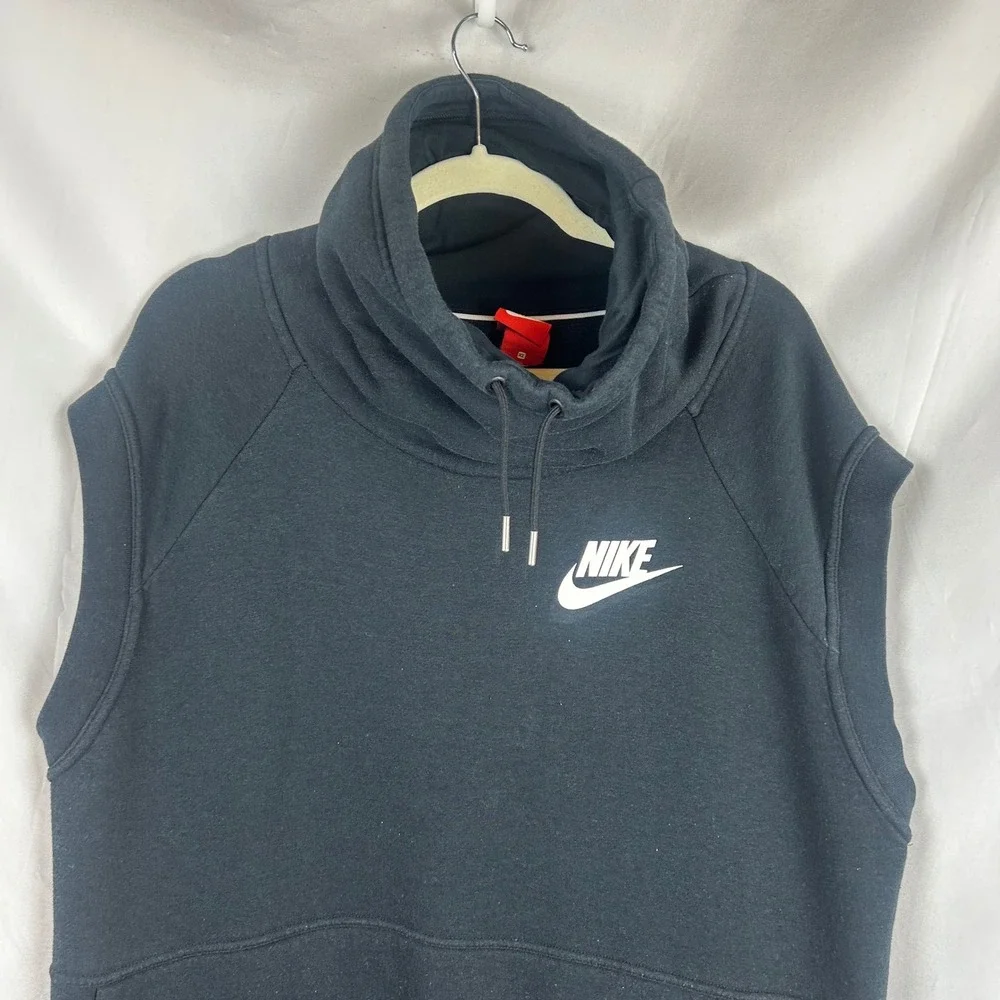 Nike Mens Sleeveless Funnel Neck Hoodie Black Futura Logo XL Pullover Vest
